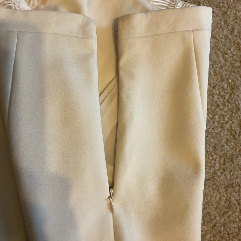 J. Crew Fit & Flared Cream Coquette 100% Linen Minimal Fully Lined Mini Skirt 00